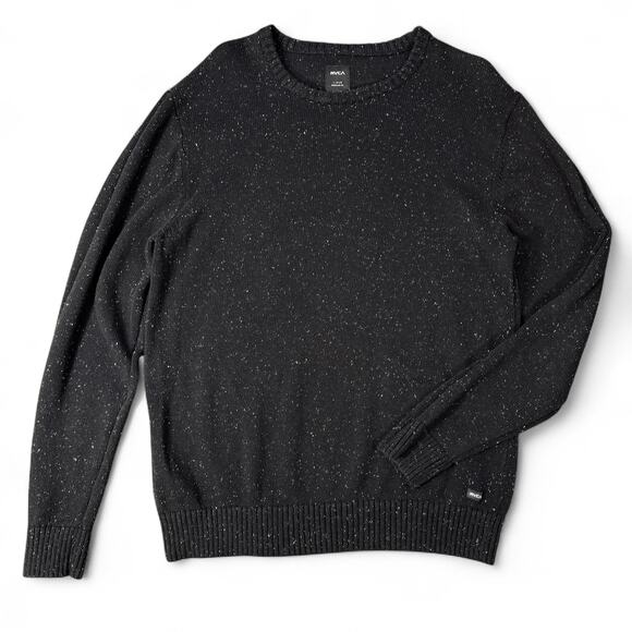 RVCA Other - RVCA Crewneck Neps Sweater Skater Streetwear Goth Pullover Black Speckled Mens L